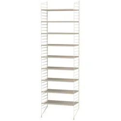 Hohes Standregal mit neun Metallböden Beige