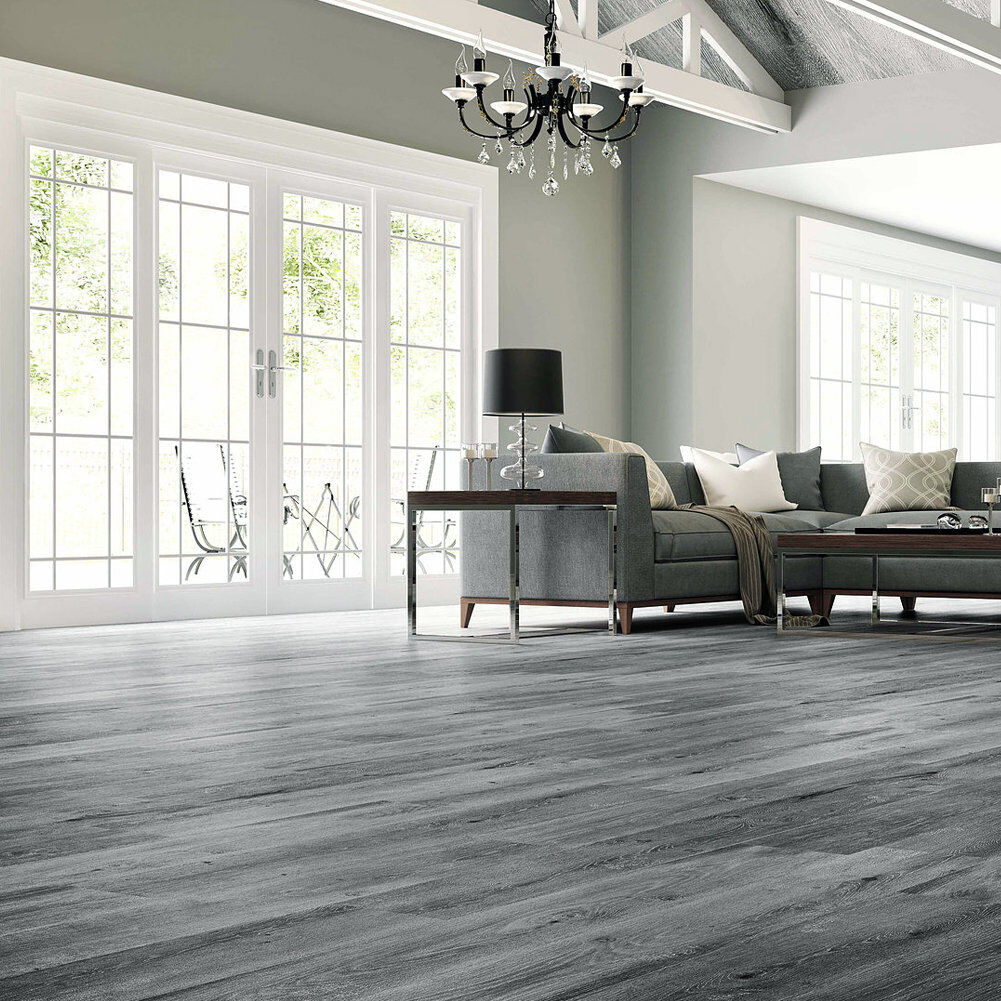 Alpen Home Speakman 2mm Rustic Style Wood Plank PVC Flooring Dark Grey 91.5cm L