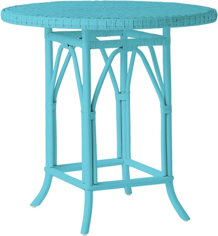 Kok Maison Table rotin laqué bleu azur Bleu 80x75x80cm