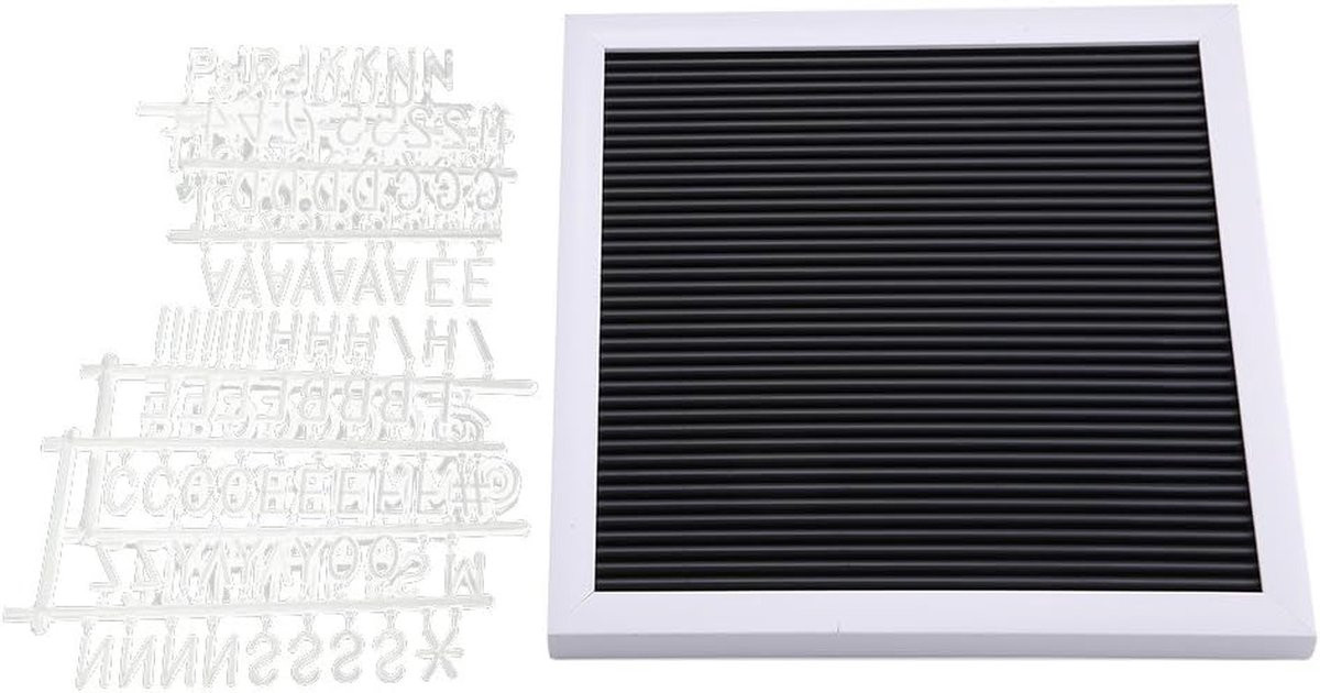 Wit Letterbord met Wisselbare Tekst voor Creatieve Berichten - 25 x 25 cm