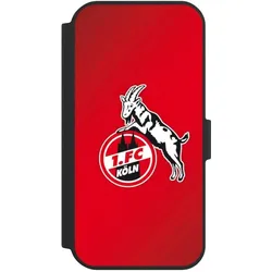 Nivocase Klapphülle für Apple iPhone 15 Handyhülle aus Kunst Leder NIVOflip schwarz 1. FC Köln EffZeh (Apple iPhone 15), Smartphone Hülle, Schwarz