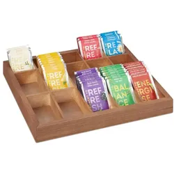 Relaxdays Sortierbox aus Holz Hellbraun
