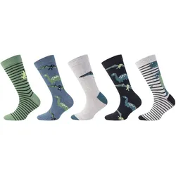 5er Pack camano Soft Baumwolle Crew Socken Kinder 9200 - fog melange 23-26