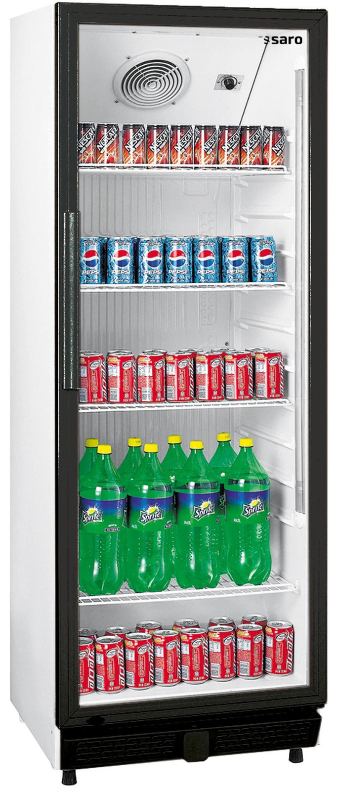 Saro GTK 230 drankkoeler staand model zwart wit staal rechtsdraaiend 230 liter