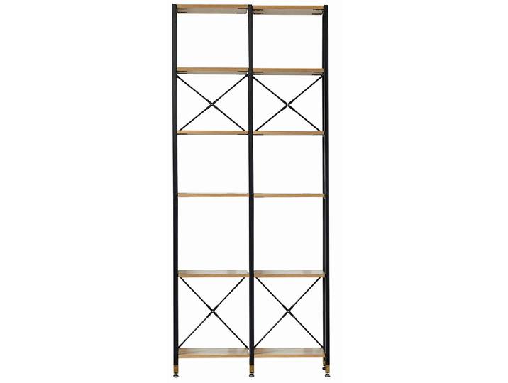 Regal Tim natur, schwarz MDF, Metall B 87.5 H 210 cm