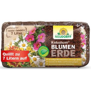 Neudorff Blumenerde Kokohum, für Balkonpflanzen & Terrarien, torffrei, mit Dünger, 7 Liter