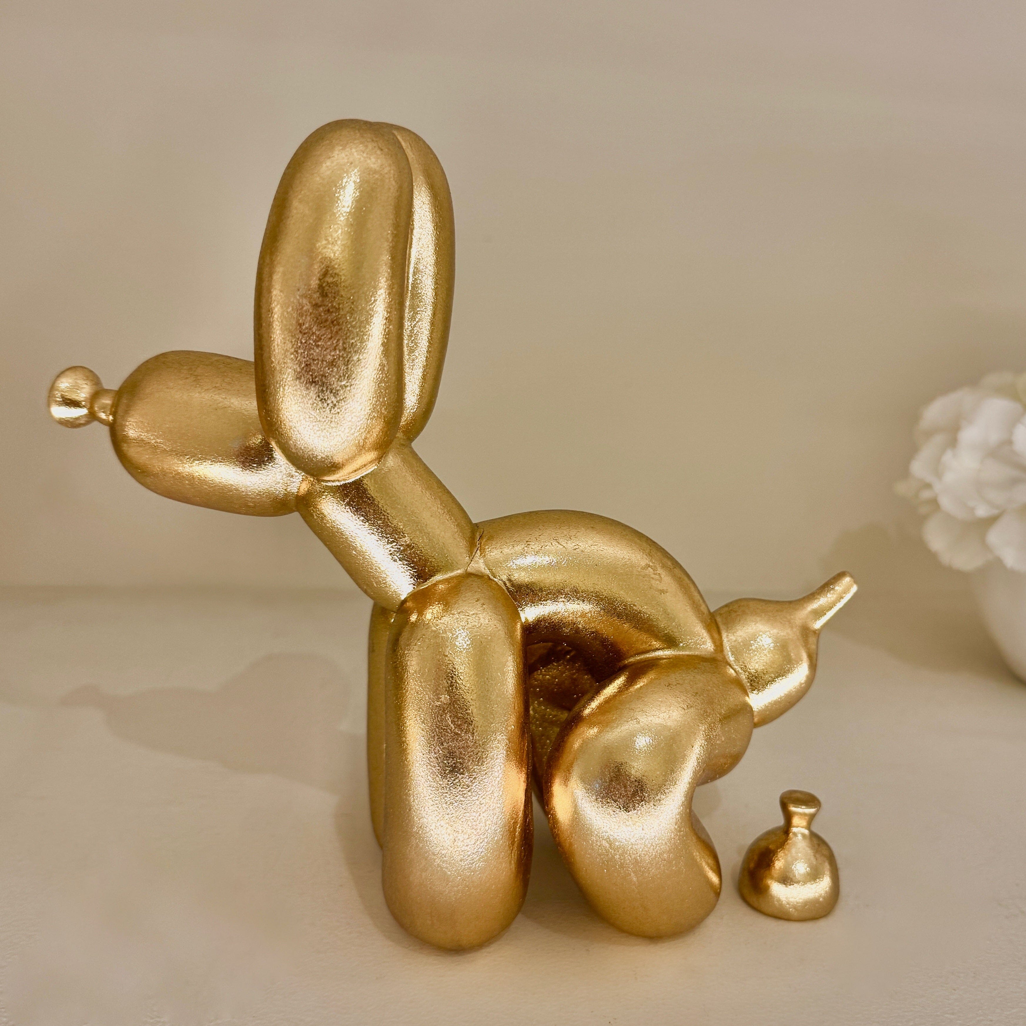 Gold Squatting Decorative Balloon Dog Ornament