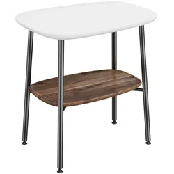 VitrA Plural Beistelltisch 64064 56,5 x 41,5 x 59 cm, Ablage walnuss, freistehend, weiß hochglanz