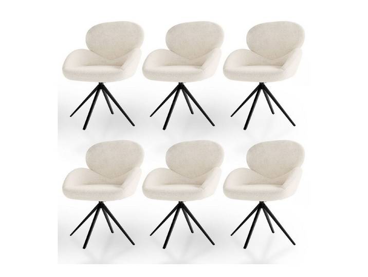 Juskys Esszimmerstuhl Albano (6 St), 360° drehbar, verstellbare Füße, einfache Montage, modernes Design