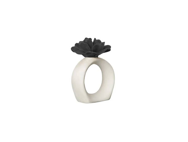 Byon Rond de serviette Water Lily White-black