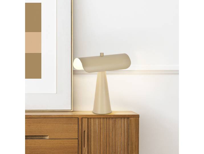 Billie Tischleuchte elfenbeinfarben matt Höhe 30 cm - Corep SAS - Wohnzimmer - Modern - Metall - Mit Schirm