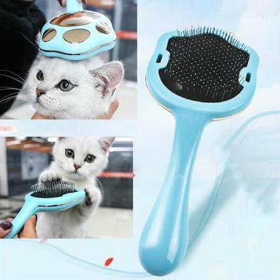 Inspired Deals Footprint Pet Hair Remover Comb Gentle Pet Hair Remover For Dogs Cats Deshedding Grooming Brush blue