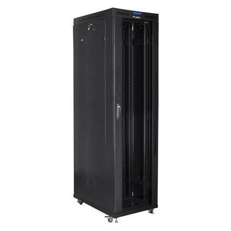 Lanberg SZAFA INSTALACYJNA RACK STOJĄCA 19" 47U 800X1000 CZARNA DRZWI SZKLANE LCD (FLAT PACK) (47 HE, 19 Zoll Rack) (FF01-8047-12BL)