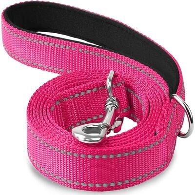 Uplifted Goods Adjustable Reflective Pet Harness And Leash Set rose Pink 2.5x180cm