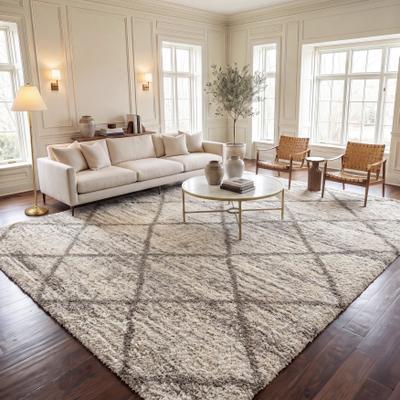 SAFAVIEH Hudson Shag Estella Diamond Trellis 2-inch Thick Rug