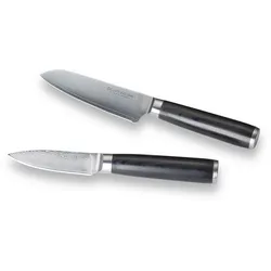 Messerset Damaszener Schwarz/Silber 2-teilig