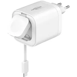 Ansmann Home Charger HC265PD mit Kabel und Apple Watch Lader (65 W, 4 Ports), USB Ladegerät, Weiss