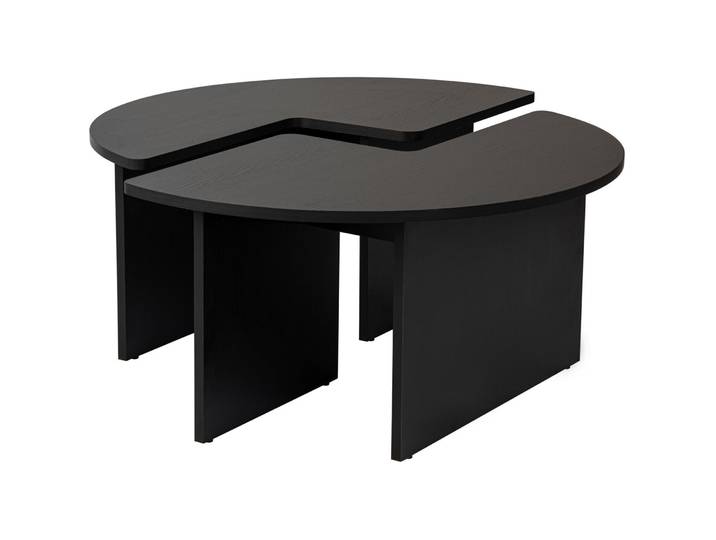 Salontisch, teilbar - Farbe: schwarz - Material: Holzwerkstoff - 63