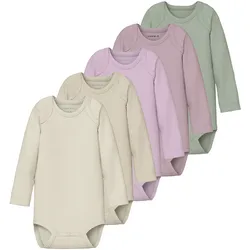 NAME IT 5er-Pack Body langarm Rippqualität, mehrfarbig, 68