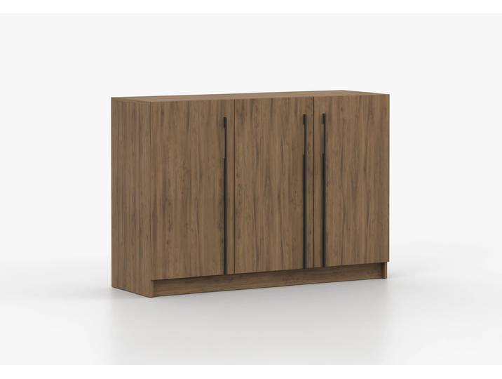 Kommode ROSA 3D III 134 cm Nussbaum Nussbaum Schwarz