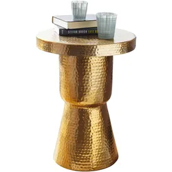 BEISTELLTISCH Aluminium Hammerschlag Orientalisch ENNS, Gold 43x43x59 cm