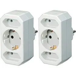Brennenstuhl BRENN-1508050 Netzstecker-Adapter Typ C (Euro-Stecker) Weiß