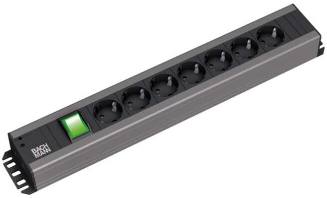 Bachmann Multiprise 19 pouces 7 prises avec interrupteur 35 degrés 300.007 (300.007)