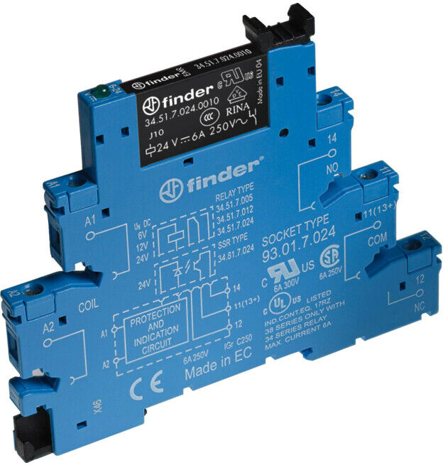 Finder Relais de couplage 6,2 mm 1W 24VAC/DC 38.51.7.024.5050 (385170245050)
