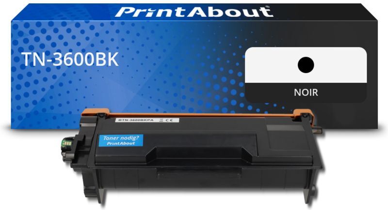 PrintAbout Toner compatible Brother TN-3600BK - Noir Noir
