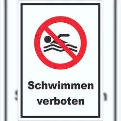 HB-Druck Schwimmen verboten Aufkleber A1 (594x841mm)
