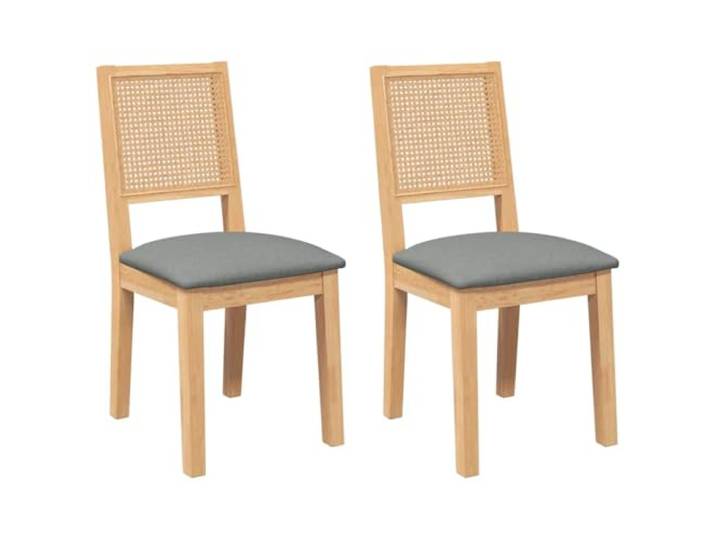 HKLGBVCR Essstühle mit Kissen, 2 Stück, Massivholz, Gummibaumholz Massives Gummibaumholz, inklusive Kissen, ergonomische Rückenlehnen, Esszimmer, Wohnzimmer