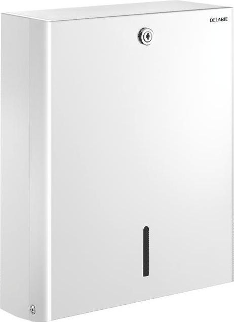 Delabie papieren handdoekdispenser voor zigzagvouwen, wit
