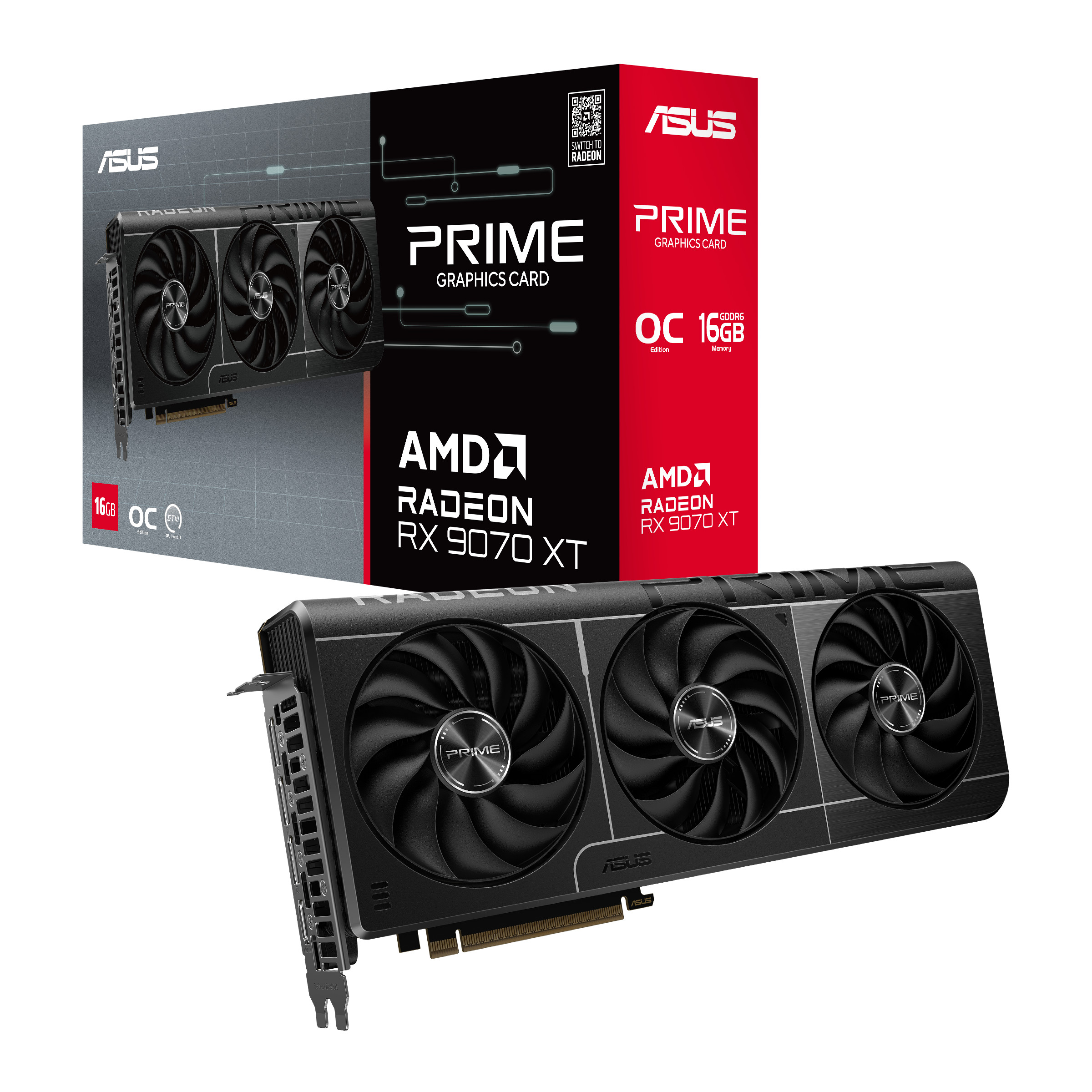 ASUS PRIME Radeon RX 9070 XT OC Edition PRIME-RX9070XT-O16G Grafikkarte 16 GB