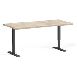 Höhenverstellbare Werkbank für die Werkstatt, 2 Motoren, 1700 x 800 x 760-1230 mm, schwarzer Untergestell