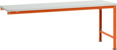 Manuflex Ansatztisch UNIVERSAL Spezial, Tischplatte Kunststoff, 2000x1000, rotorange