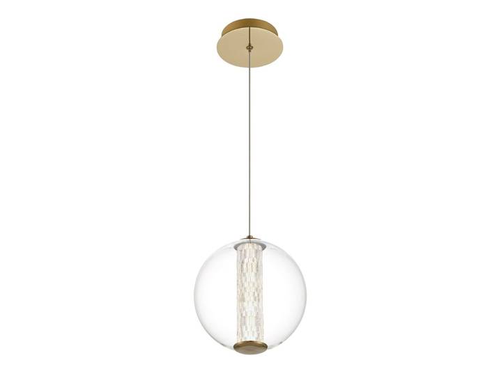 Suspension Aluminium, Acier, Verre transparent Or Brossé