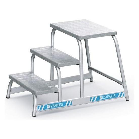 Zarges Aluminium-Maschinentritt Z 600 3 Stufen 0,6 (40033)