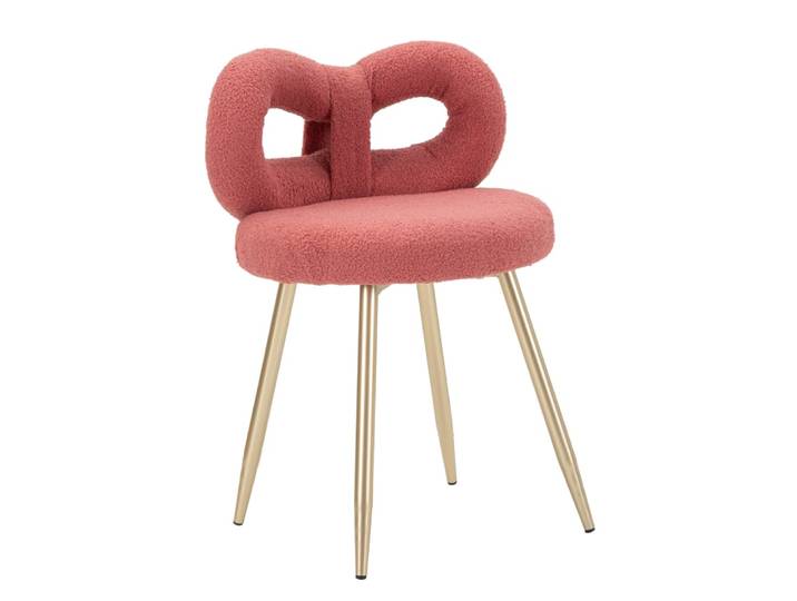 Mini chaise en peluche rose ø 40x67 cm