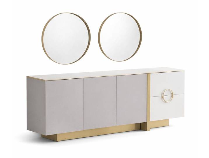 Xlmoebel Buffetaufsatz Elegantes Sideboard mit Spiegel für stilvolle Wohnräume, Made in Europa