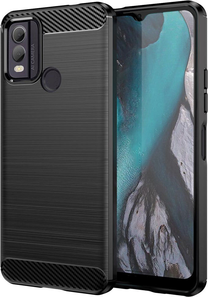 INCOVER Nokia C22 Brushed Carbon Bagside Cover - Sort
