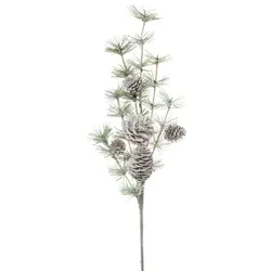 Frost-Kiefernzweig mit Zapfen, 50 cm