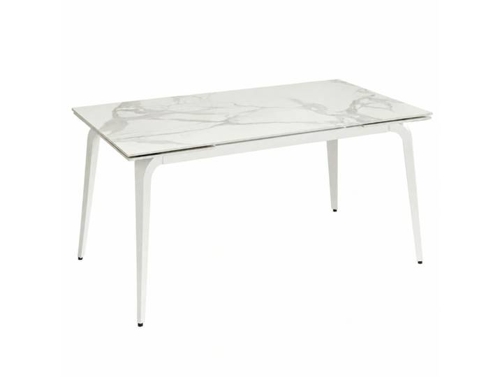 Table extensible céramique blanche marbrée 160-240 cm