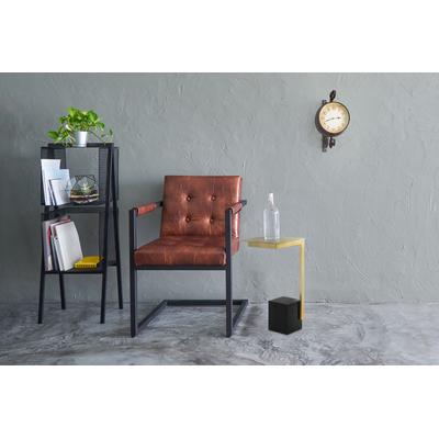Beistelltisch KAYOOM "Oscar 225, Passender Marmorfuß in kantigem Design", schwarz, B:30cm H:56cm T:30cm, Tischplatte:100% marmorisiertes Glas Gestell:Marmor / Edelstahl, Tische, Beistelltisch, Eckiger Marmorfuß, eckige Ablagefläche und Gestell aus...