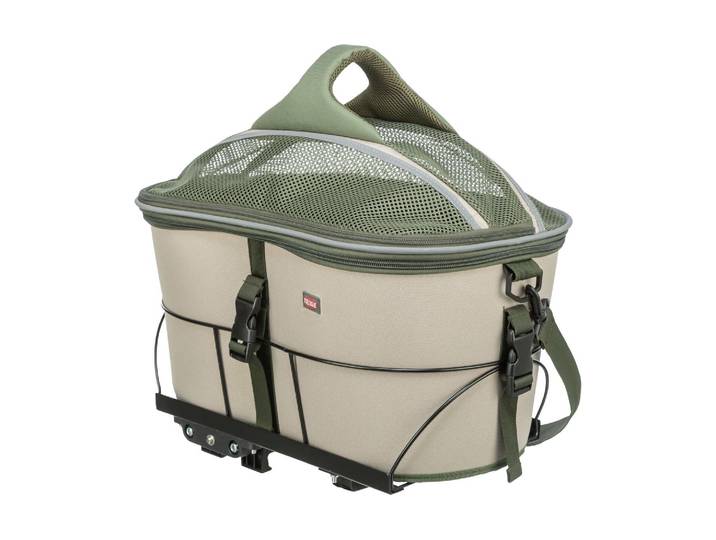 Fahrradkorb TRIXIE 33 x 40 x 46 cm , beige (bunt), B:40cm H:46cm T:33cm, Kunststoff, Polyester, Taschen, Fahrradkorb