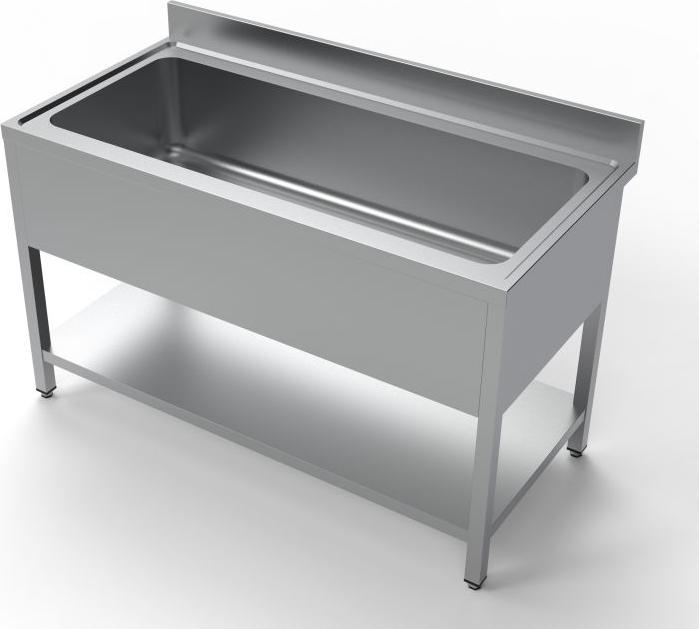 Combisteel Spültisch 1 Becken mit Grundboden Aufkantung 1400x700x850mm