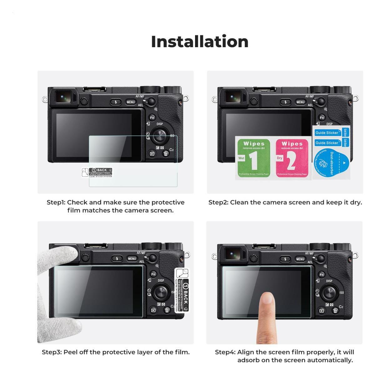 K&F Concept Camera Screen Protector*3, with Hot Shoe Level*3, for Sony NEX 7, NEX 6, NEX 5, NEX 3N, A6600, A6000 (SKU.2199)