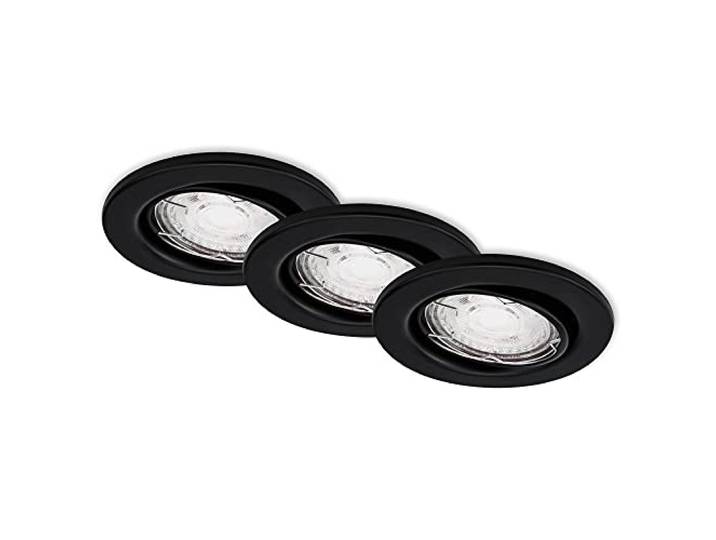 Briloner Leuchten 7147-035 Lot de 3 Luminaires Intérieur Spots LED Encastrables Orientables GU10 5 W chacun 460 lm 3000 K IP23 Noir mat 86 x 70 mm
