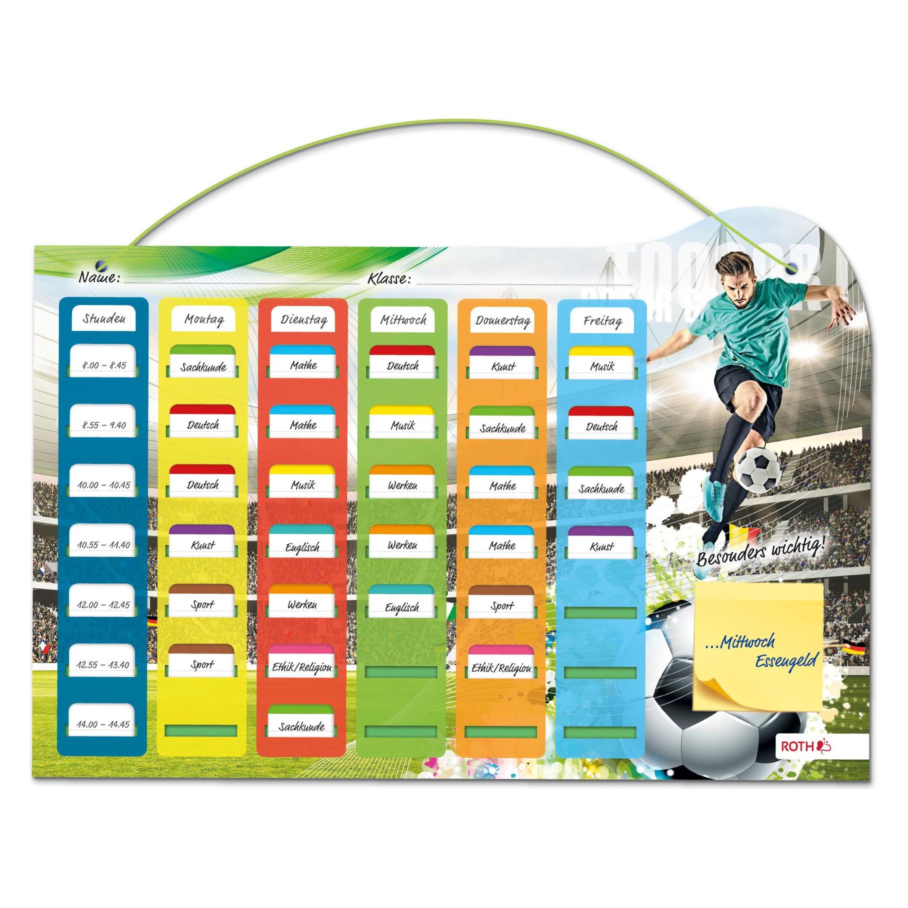 Magni ROTH Klipp&Klar Stundenplan Steck Fix - Fussballer, A3 - ideal für Fussball-Fans in der Grundschule (A3) (679206)