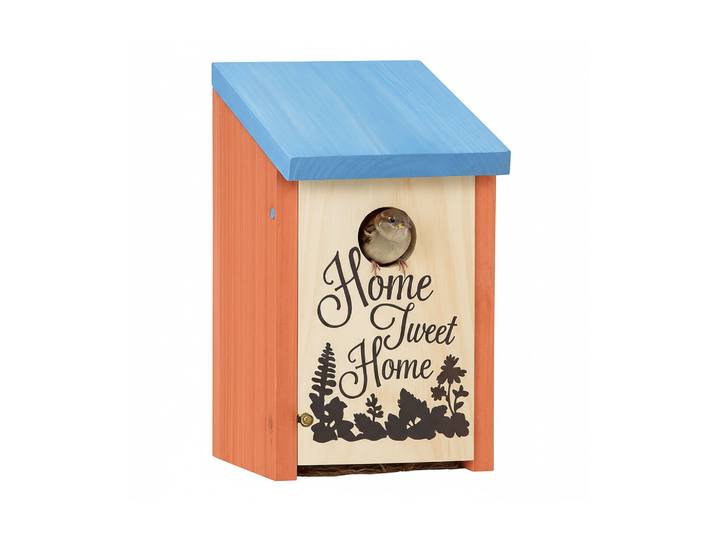 Nistkasten Home Tweet Home Hellblau-Hellbraun-Orange
