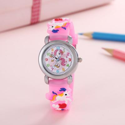 Friendly Fresh Finds Colorful Cartoon Unicorn Quartz Watch For Students & Kids Fun, Durable, And Stylish! pink